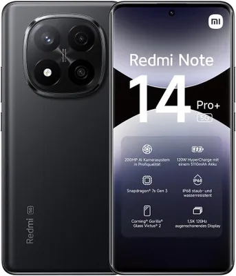 Produktbild von Xiaomi Redmi Note 14 Pro+ 5G Smartphone  8/256GB Schwarz