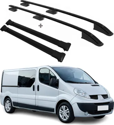 Image de Kit Barres de toit pour Renault Trafic Opel Vivaro 2001-2014 Alu Noir L1 Court