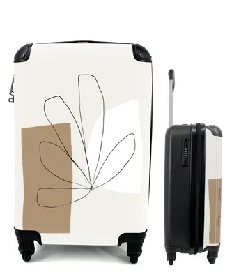 Produktbild von MuchoWow® Koffer Handgepäck Trolley Rollkoffer Kleine Reisekoffer mit 4 Rollen - Blumen - Minimalismus - Pastell - Cabin Size < 55x40x23 cm & 55x40x20 cm - Fotokoffer - Kabinenkoffer - Boardgepäck - Reise-Box - Reisekoffer - Reisegepäck - Koffer mit Bild - Trolley für Kinder