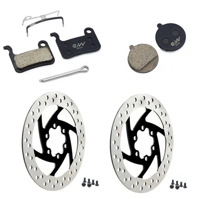 Produktbild von eWheel Resin Bremsbeläge Set vorne + hinten + 2 Bremsscheibe schwarz Segway Ninebot ZT3 Pro brake