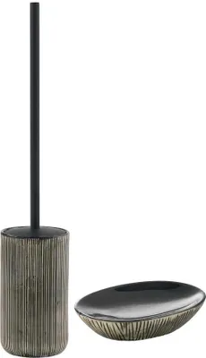 Produktbild von Modernes Set für Bidet und WC aus schwarzer Keramik | Nambino