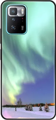 Produktbild von König Design Hülle kompatibel mit Xiaomi Poco X3 GT Kunststoff Soft Handyhülle - Handy Case Polarlichter