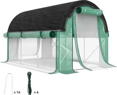 Produktbild von Folientunnel 3x2x2 m Foliengewächshaus Polytunnel Sonnenschutz Stahlrahmen Grün