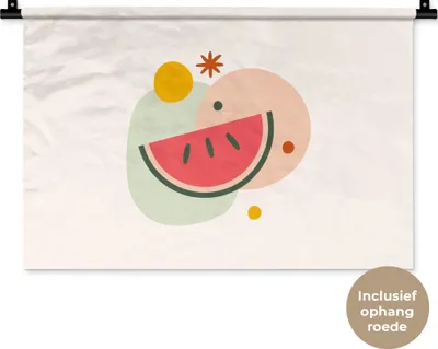Produktbild von MuchoWow® Wandteppich Wandbehang Wassermelone - Obst - Pastell 60x40 cm Tapisserie Dekoration Wandtuch - Wanddekorationen