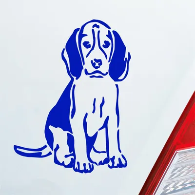 Produktbild von Auto Aufkleber Labrador Hund Dog Beagle Shepard 12x9 cm Dunkelblau Sticker Heckscheibenaufkleber