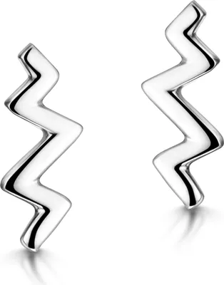 Produktbild von MATERIA by Matthias Wagner Moderne Ohrstecker Silber 925 ZickZack rhodiniert klein SO-25
