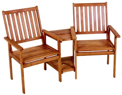 Produktbild von Jardinion Doppelsessel Tisch 160 x 77 x 96cm Braun