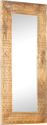 Produktbild von Handgeschnitzter Spiegel 110x50x2,5 cm Massivholz Mango