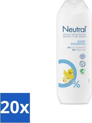 Produktbild von Neutrales Babyshampoo – Für empfindliche Haut – Ohne Duftstoffe – Ohne Farbstoffe – 250 ml - Vorteilspack - 20 Stücke
