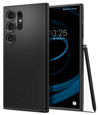 Image de Spigen Thin Fit, Coque, Samsung, Galaxy S24 Ultra, 17,3 cm (6,8 pouces), Noir