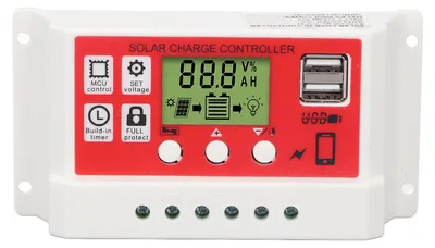 Obrázok produktu pre Solárny regulátor nabíjania PWM pre lítiové batérie – fotovoltaický regulátor s LCD displejom 12 V/24 V, 10 A