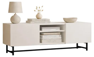 Produktbild von Nicolao - TV-Schrank, 150x37x50h cm Weiß, 3 Regale