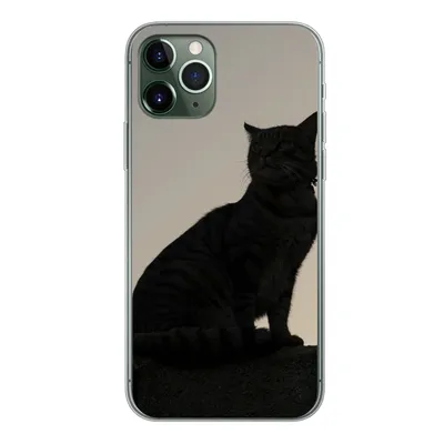 Produktbild von MuchoWow® Handyhülle Schutzhülle Hülle für iPhone 11 Pro Katze - Dunkelheit - Zaun Silikon Softcase Handy Hülle - Handy