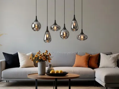 Produktbild von Trio Leuchten Pendelleuchte Lumina 317000632, Metall Schwarz matt, Glas chrom be