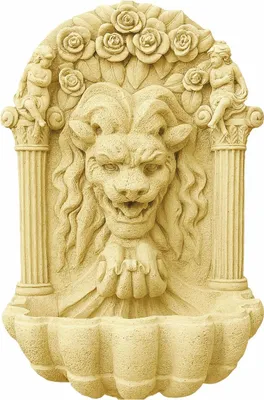 Zdjęcie produktu dla Casa Padrino Barokowa fontanna ścienna lew kolory piasku h. 97 cm - Fontanna dekoracja ogrodu