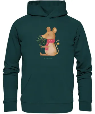 Produktbild von Mr. & Mrs. Panda Kuschelhoodie Maus Weihnachten Größe XS - Lime Green - Geschenk, Pullover, Hoodie, Kapuzenpullover, Frohe, Weihnachtsgruß, Kapuzenpulli, Hoody
