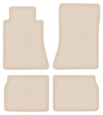 Image de Tapis de sol en moquette pour Mercedes E W124 1984-1997 (berline/break) – jeu 4 pièces, beiges, sur mesure – Wielganizator FORTUNA