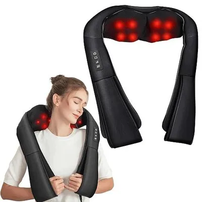 Zdjęcie produktu dla Masażer szyi shiatsu z podgrzewaniem 3 poziomy intensywności prezent dla