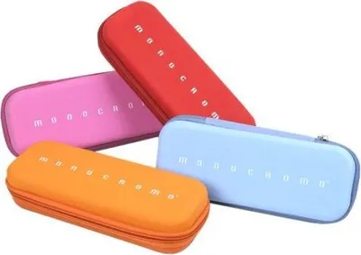Produktbild von Pigna 0232766AR, Weiches Federmäppchen, EVA (Äthylen-Vinylazetat), Silikon, Gemischte Farben, Blau, Orange, Pink, Rot, Einfarbig, Reißverschluss, 120 mm