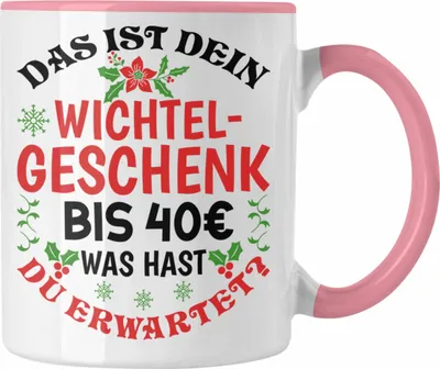 Produktbild von Trendation - Wichtelgeschenk für 40 Euro Tasse Wichteln für Frauen Kollegen Wichtel-Tasse Schrott-Wichteln Schrottwichteln (Rosa)