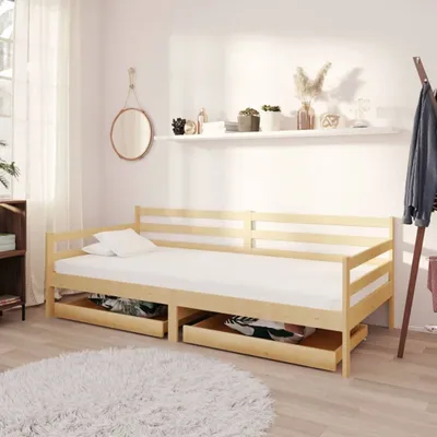 Produktbild von The Living Store Tagesbett mit Schubladen 90x200 cm Massivholz Kiefer