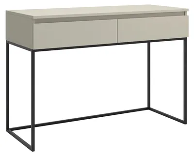 Produktbild von Selsey Bemmi - Schminktisch Schreibtisch, Graubeige mit schwarzem Metallgestell, 120 cm