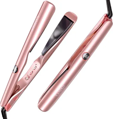 Produktbild von LANDOT 2-IN-1 Glätteisen und Lockenstab: Glätteisen Locken und Glätten - Professioneller Haarglätter Geschwungene Stylingplatten zum Glätten Locken Wellen
