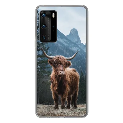 Produktbild von MuchoWow® Handyhülle Schutzhülle Hülle für Huawei P40 Pro Schottische Highlander - Tiere - Landschaft Silikon Softcase Handy Hülle - Schutz