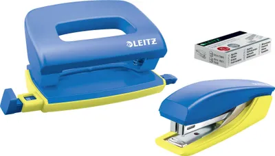 Produktbild von LEITZ Mini Heftgerät- & Locher-Set Urban Chic blau