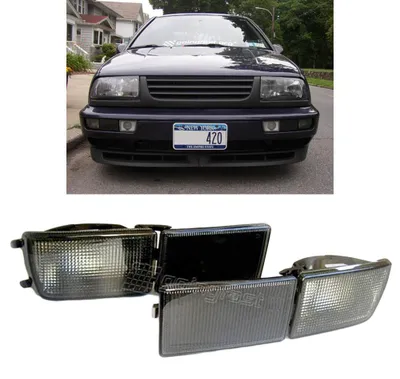 Produktbild von Blinker + kurze Blenden in schwarz für VW Golf 3 MK3 1991-1999 2x Frontblinker
