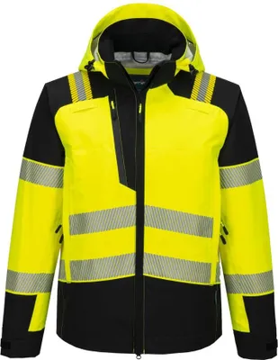 Image de Veste Imperméable à Capuche Haute Visibilité Pw3 (3l) - Taille S - Jaune/noir - Portwest