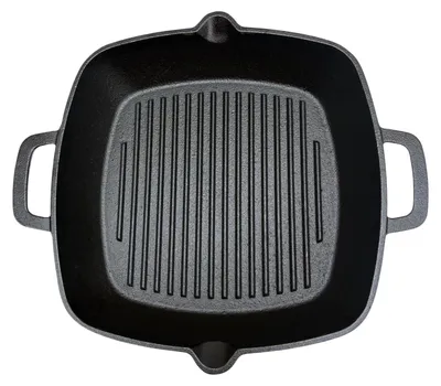 Gusseiserne Grillpfanne, 32x29 cm, für Induktion & Ofen