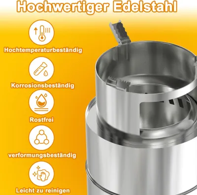 Produktbild von NAIZY 3in1 Rauchfreie Feuerschale mit Aufbewahrungstasche, Tragbarer Campingkocher aus Edelstahl,Kleine Raucharmer Feuerkorb mit abnehmbarem Aschenbecher für Camping, Picknick, BBQ, Reisen