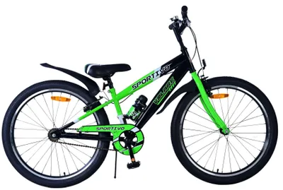 Produktbild von Volare Sportivo Kinderfahrrad - Jungen - 24 Zoll - Schwarz Grün - Zwei Handbremsen