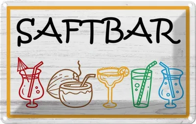 Produktbild von vianmo Blechschild 20x30 cm Saftbar Bar Club Alkohol