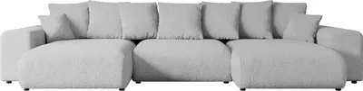 Produktbild von ALTDECOR Ecksofa mit Schlaffunktion und Bettkasten Corner Sofa Eckcouch Couch U-Form universal, links/rechts angeordnet Schlafcouch Ausziehbar Wohnlandschaft ESKAR-U -364x176x72 cm Hellgrau