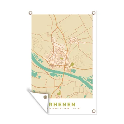 Obrázek produktu pro MuchoWow® Zahradní plakáty - Mapa - Rhenen - Mapa města - 120x80 cm - Zahradní dekorace