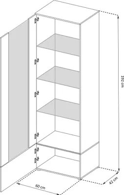 Obrázok produktu pre Extreme Furniture Vitrína T40 | Vysoká Vitrína do Obývačky s 3 Sklenenými Policami a 2 Dvierkami Čierny Korpus & Čierne Predné Časti