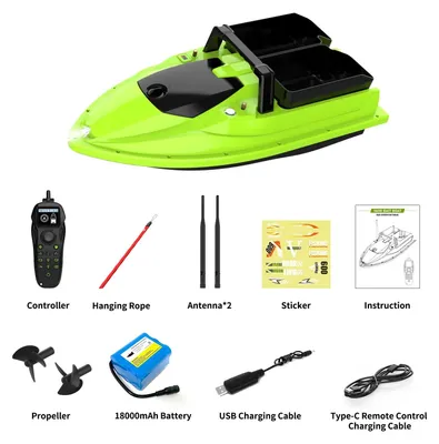 Zdjęcie produktu dla Łódź do transportu przynęt RC - V600 - Zasięg do 500 metrów - Udźwig 3 kg - Podwójne silosy na przynęty - Bateria litowo-jonowa 18000 mAh - Bez GPS