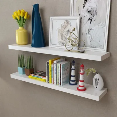 Obrázok produktu pre Maison Exclusive – nástenné police, 2 ks, MDF, biela