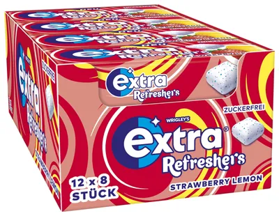 Zdjęcie produktu dla Extra® 462684 Extra® Refreshers STRAWBERRY LEMON Kaugummis 12 x 8 Stück