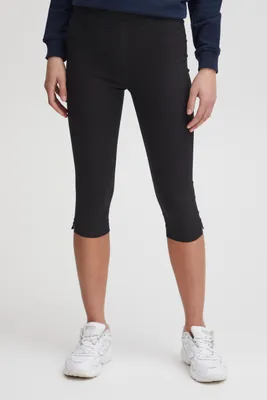 Produktbild von OXMO OXKEANA Damen Hose Stoffhose Caprihose aus Viskose mit Stretch elastischer Bund Skinny-Fit