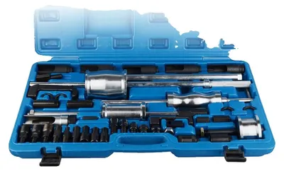 Productafbeelding van Set voor het verwijderen van dieselinjectoren, gemaakt van koolstofstaal, bevat 6 adapters, compatibel met verschillende dieselinjectoren, wordt geleverd in een opbergkoffer, gebruiksvriendelijk ontwerp