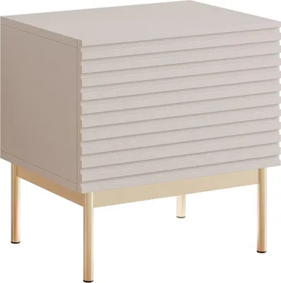 Produktbild von Selsey Linearis - Nachttisch mit LED, Kaschmirgrau 46 cm