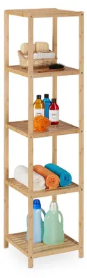 Immagine prodotto di Scaffale da bagno - Bambù - 5 ripiani - 162 x 38 x 39,5 cm - Naturale