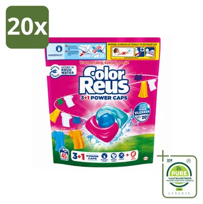 Produktbild von 20 x Color Reus 3+1 Power Caps für Buntwäsche - Großpackung - 20 Stücke