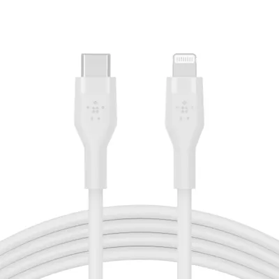 Produktbild von Belkin Flex Lightning/USB-C 15W 2m, mfi, 15W, weiß  CAA009bt2MWH