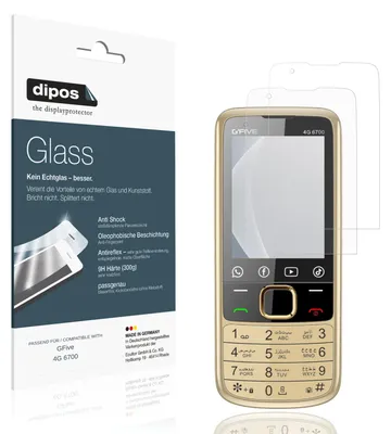 Produktbild von 2x Schutzfolie für GFive 4G 6700 matt - Anti-Shock 9H Folie dipos Glass Kunststoffglas