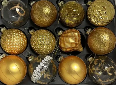 Produktbild von Set aus 12 Luxus Weihnachtskugeln Ø 8 cm Gold
