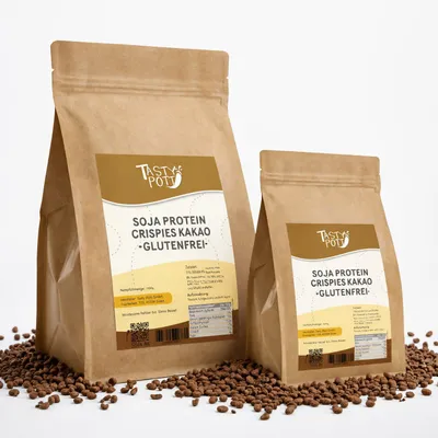 Produktbild von Tasty Pott Protein Soja Kakao Crispies 77% - im Beutel - 1 Beutel